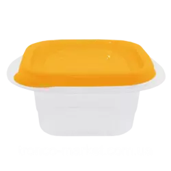 Контейнер (емкость) для пищевых продуктов "Омега" квадратный - 1л Прозрачный/Оранжевый
