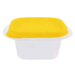 Контейнер (емкость) для пищевых продуктов "Омега" квадратный - 1л Прозрачный /Желтый