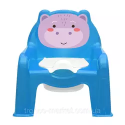 Детский горшок - стульчик Голубой Бегемотик