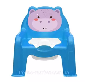 Детский горшок - стульчик Голубой Бегемотик