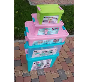 Комплект Контейнер "Smart Box" Алеана с декором Pet Shop 5шт