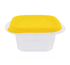 Набор контейнеров для пищевых продуктов "Омега" квадратных 0,45л. (3 шт.) Прозрачный /Желтый