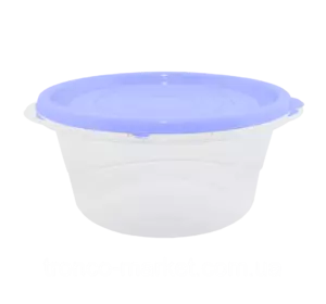 Набор контейнеров для пищевых продуктов "Омега" круглых 0,44л. (3 шт.) Прозрачный/Фиолетовый